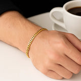 10k Yellow Gold Miami Cuban Semi Solid Bracelet (4.50 mm)