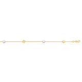 14k Two Tone Gold Bracelet with Polished Cubes