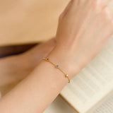 14k Two Tone Gold Bracelet with Polished Cubes