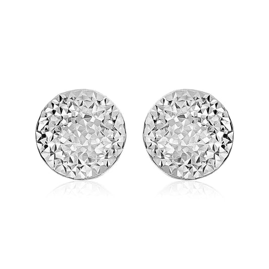 Sterling Silver Large Textured Circle Earrings