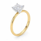1 Carat Princess Lab Grown IGI G/VS1 Diamond Solitaire Ring in 14K Yellow Gold