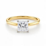 1 Carat Princess Lab Grown IGI G/VS1 Diamond Solitaire Ring in 14K Yellow Gold