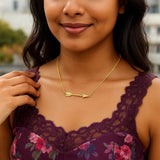 14k Yellow Gold Chain Necklace with Horizontal Arrow Pendant