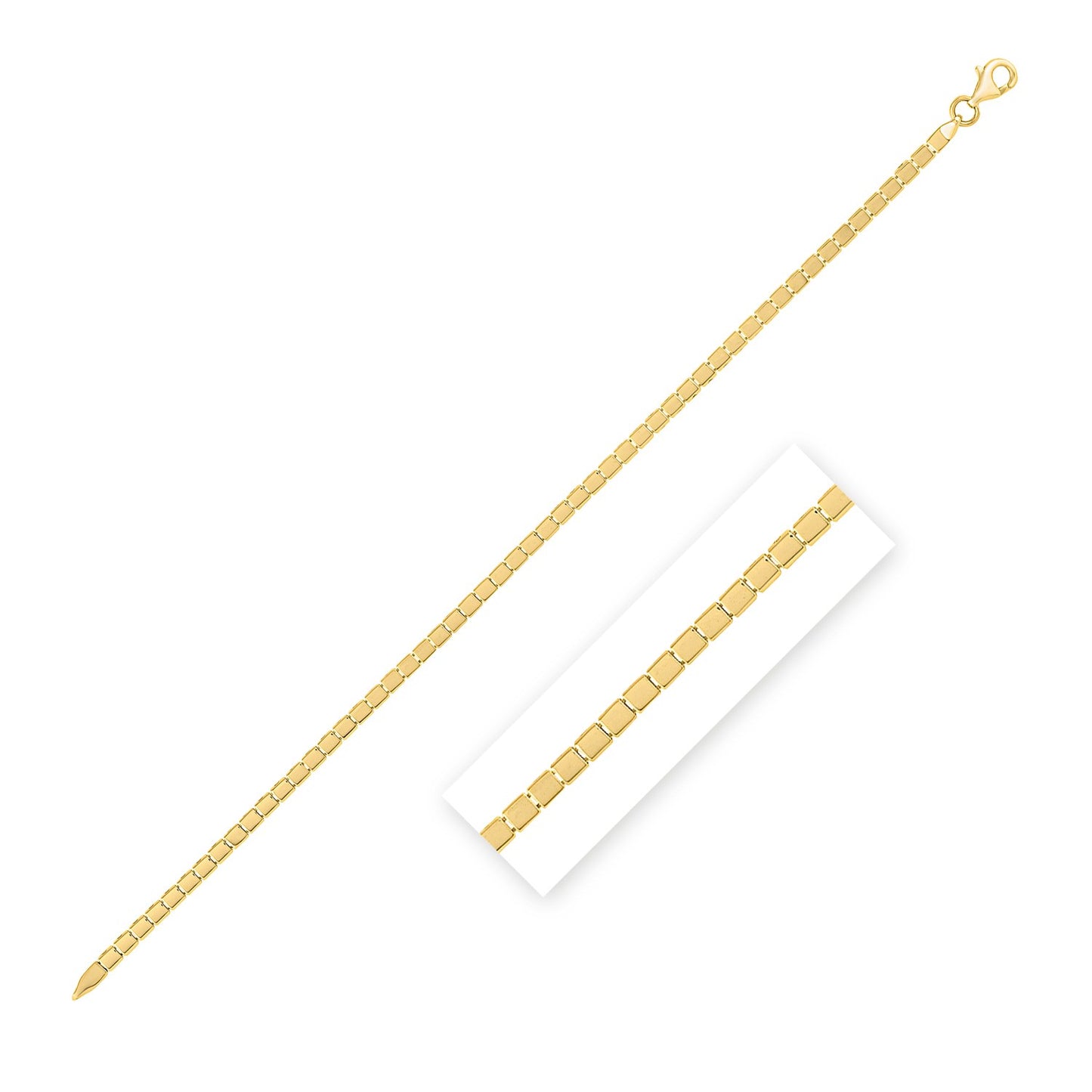 Mini Cube Bracelet in 14K Yellow Gold (2.60 mm)