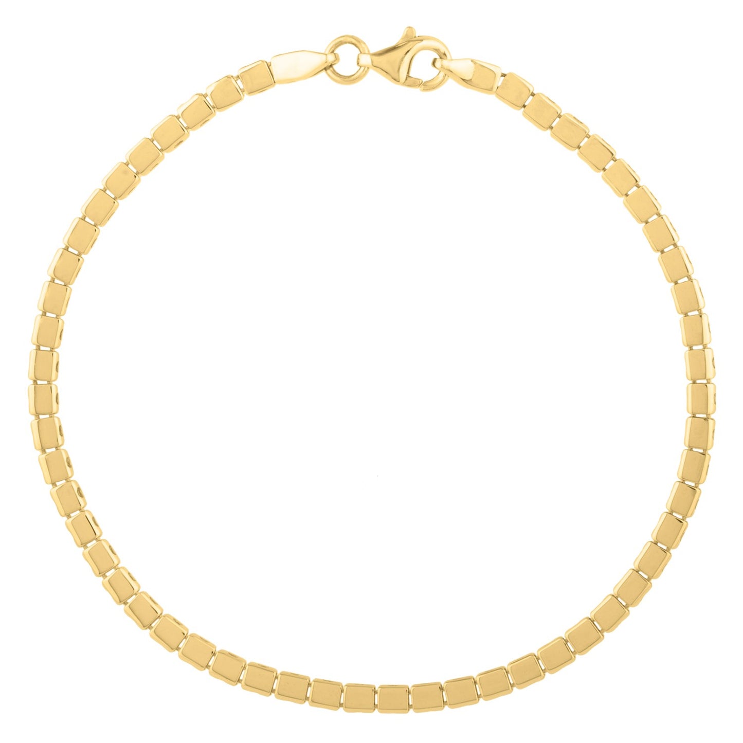 Mini Cube Bracelet in 14K Yellow Gold (2.60 mm)