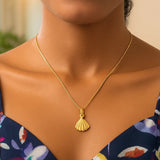 Sea Shell Necklace in 10K Yellow Gold
