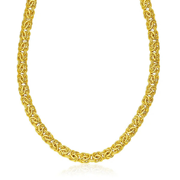 14k Yellow Gold Byzantine Design Stylish Necklace