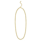 Two Tone Beaded Chain Necklace in 14K Gold