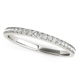 14k White Gold Prong Setting Round Diamond Wedding Band (1/5 cttw)