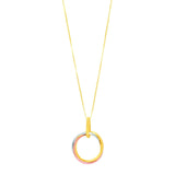 14k Tri-Color Gold Open Interlaced Ring Pendant