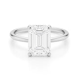 5 Carat Emerald Lab Grown IGI G/VS1 Diamond Solitaire Ring in 10K White Gold