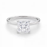 1.50Ct Princess Lab Grown IGI G/VS1 Diamond Ring in 14K White Gold