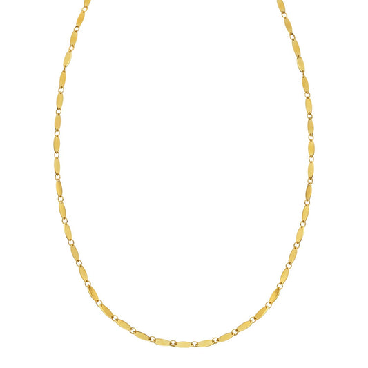 14K Yellow Gold Flat Pebble Link Necklace (2.50 mm)