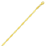 14K Yellow Gold Flat Pebble Link Necklace (2.50 mm)