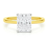 5 Carat Radiant Lab Grown IGI G/VS1 Diamond Solitaire Ring in 10K Yellow Gold