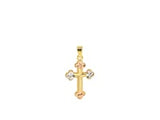 14k Tri Color Gold Cross Pendant