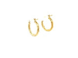 10k Yellow Gold Diamond Cut Hoop Earrings (2x15mm)