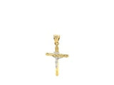 14k Two Tone Gold Cross Pendant