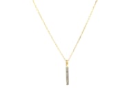 14k Yellow Gold Bar Pendant with Diamonds
