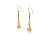 14k Rose Gold Long Polished Teardrop Dangling Earrings