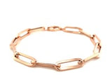 14K Rose Gold Extra Wide Paperclip Chain Bracelet (6.10 mm)