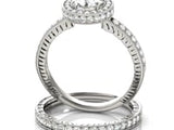 14k White Gold Milgrain Border Diamond Pave Engagement Ring (1 1/2 cttw)