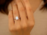 2 Carat Emerald Lab Grown IGI G/VS1 Diamond Solitaire Ring in 10K White Gold