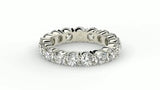 Round Cut Lab Grown Diamond Eternity Ring in 14k White Gold (3 cttw FG/VS2)