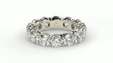 Round Cut Lab Grown Diamond Eternity Ring in 14k White Gold (6 cttw FG/VS2)
