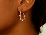 14k Rose Gold Scalloped Hoop Earrings