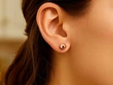 14k Rose Gold Classic Round Shape Stud Earrings (6mm)