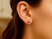 14k Rose Gold Classic Round Shape Stud Earrings (6mm)