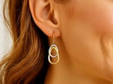 14k Two-Tone Gold Interlaced Open Teardrop Drop Earrings