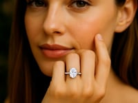 5 Carat Oval Lab Grown IGI G/VS1 Diamond Solitaire Ring in 10K White Gold