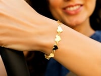 Mirror Heart Chain Bracelet in 10K Yellow Gold (4.70 mm)