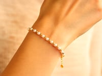 Pearl and Gold Alternating Bead Bracelet in 14K Yellow Gold
