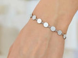 14K White Gold Bracelet with Polished Circles (4.00 mm)