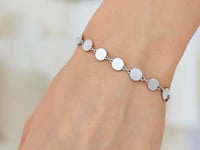 14k White Gold Bracelet with Polished Circles (4.00 mm)