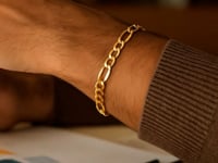10k Yellow Gold Solid Figaro Bracelet (7.90 mm)