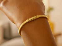 Gold Over Sterling Silver Cubogas Chain Bracelet