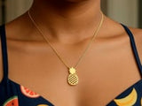 Pineapple Necklace in 10K Yellow Gold