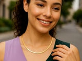 14k Yellow Gold Brick Omega Necklace