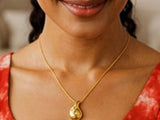 14K Yellow Gold Diamond Raindrop Necklace