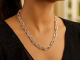 Sterling Silver Wide Paperclip Chain Necklace