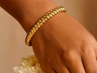 14K Yellow Gold Scalloped Bangle (8.00 mm)