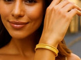 Smooth Surface Pallina Cuff Bangle in 14K Yellow Gold (9.00 mm)