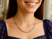 Sterling Silver Rhodium Plated Cable Chain (2.20 mm)