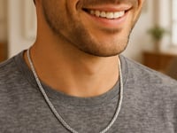 Sterling Silver Rhodium Plated Wheat Chain (3.20 mm)